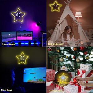 ป้ายไฟนีออนอะคริลิคซุปเปอร์มาริโอสตาร์ ไฟ LED สีเหลือง สำหรับตกแต่งผนังโรงแรมและห้องเกม - Product Image 6