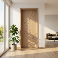 Porte intérieure double en bois massif de conception française moderne avec isolation acoustique et vitrage pour usage commercial et résidentiel
