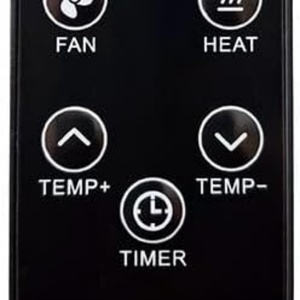 1500W Quick Heating Portable Rolling Infrared Space Heater <b>LED</b> Touchscreen Remote Control 12h Timer Black Oak Wood - Product Image 3