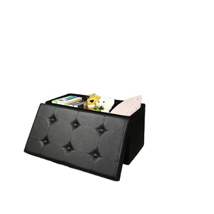 Rangement en cuir Pliable Repose-pieds Pour Banc Coffre De Rangement Repose-pieds <span class=keywords><strong>Table</strong></span> Basse Rembourré Tabouret De Rangement - Product Image 5