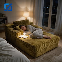 Canapé convertible en velours côtelé tufté, personnalisable pour appartements, salons, villas et hôtels – Vente en gros