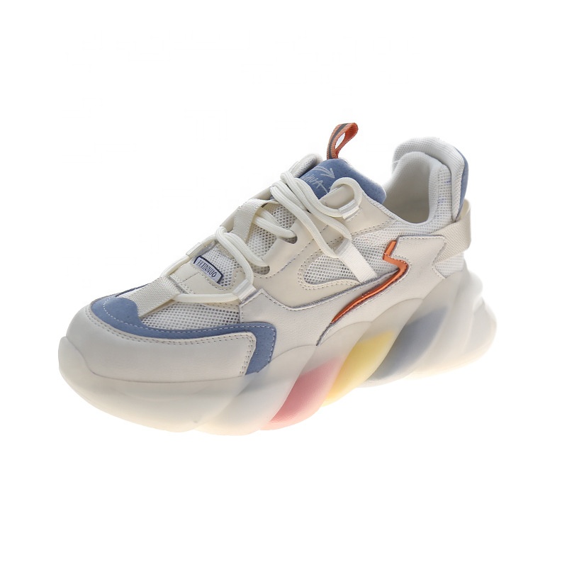 Popular Style Korean Style Rainbow Bottom Sports Casual Breathable Causal Jogging Running Women's Shoes