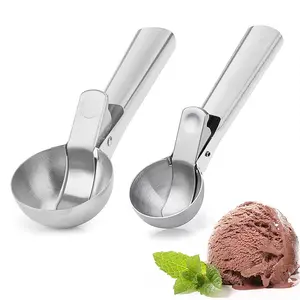 Hot Sale Stainless Steel Ice Cream Scoop with Trigger Ice Cream Scooper With Handle For Fruit Food