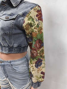 Fashion Design <strong>Stretch</strong> Slim-fit Print Casual Short <strong>Denim</strong> Coats Demin Jacket Woman <strong>Denim</strong> Top - Product Image 5