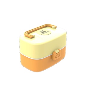 Fiambrera de plástico sin BPA a prueba de fugas de 2 capas con logotipo personalizado, embalaje de alimentos ecológico para niños y niñas en la escuela - Product Image 1