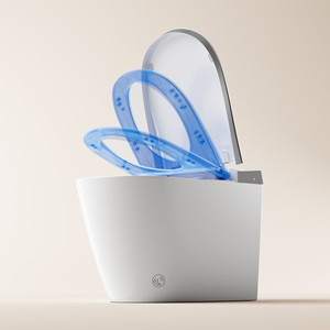 Ensemble WC et <span class=keywords><strong>lavabo</strong></span> à poser au sol, siège de toilette chauffant intelligent, céramique, <span class=keywords><strong>siphon</strong></span> en S, WC portable de luxe - Product Image 5