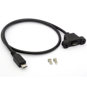 <span class=keywords><strong>Cable</strong></span> adaptador de extensión <span class=keywords><strong>Micro</strong></span> <span class=keywords><strong>USB</strong></span> de 5 pines macho a hembra de 50 cm, de cobre puro, para montaje en panel. - Product Image 4