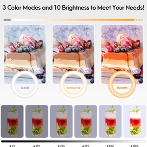 Support de téléphone aérien avec anneau lumineux LED de 10 "pour bureau avec support à pince et télécommande pour l'enregistrement vidéo Vlog Live Stream Cooking - Product Image 3