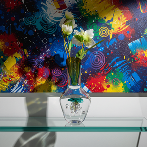 Jarrón de Vidrio de Estilo Natural Moderno de Alta Gama, Decoración para Sala de Estar u Oficina, Jarrón de Vidrio Soplado a Mano - Product Image 2