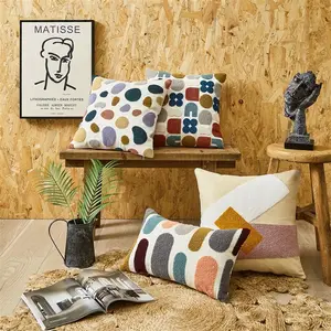 Amity sarung bantal kanvas katun Nordic sarung bantal bordir handuk Ins untuk dekorasi ruang tamu