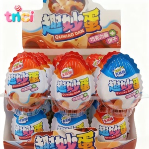 Bonbons aux œufs Qumiao amusants pour enfants, saveur crème et œuf avec sauce au chocolat et biscuit wafer sucré, boîte surprise, cadeau, enroulable - Product Image 2