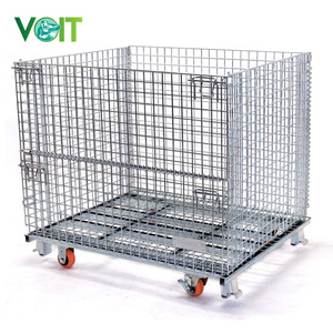 Nhiệm vụ nặng nề hàn thép vận chuyển kho gấp dây lưới Pallet lưu trữ lồng - Product Image 5