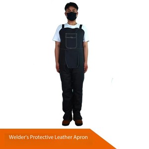 Tablier <span class=keywords><strong>de</strong></span> soudeur en peau <span class=keywords><strong>de</strong></span> vache Vêtements <span class=keywords><strong>de</strong></span> sécurité ignifuges résistants à la <span class=keywords><strong>chaleur</strong></span> <span class=keywords><strong>anti</strong></span>-usure pour les travaux <span class=keywords><strong>de</strong></span> soudage - Product Image 3