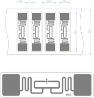 Étiquette adhésive en cuivre imprimable personnalisée avec logo Alien Higgs-9 UHF RFID pour pare-brise, 860-960 MHz EPC Gen2 H9 9962 9662 9954