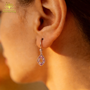 <span class=keywords><strong>Boucles</strong></span> <span class=keywords><strong>d</strong></span>'<span class=keywords><strong>oreilles</strong></span> <span class=keywords><strong>pendantes</strong></span> géométriques en zircon or rose pour enfants - Bijoux mignons en argent sterling 925 pour petites filles - Product Image 6