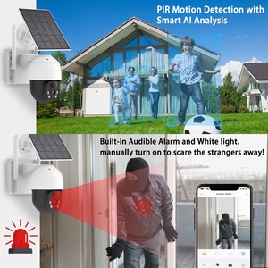 4MP batterie énergie solaire deux voies Audio PTZ caméra Wifi NVR système 4CH solaire Lcd moniteur Cctv Kit caméra de sécurité sans fil - Product Image 6