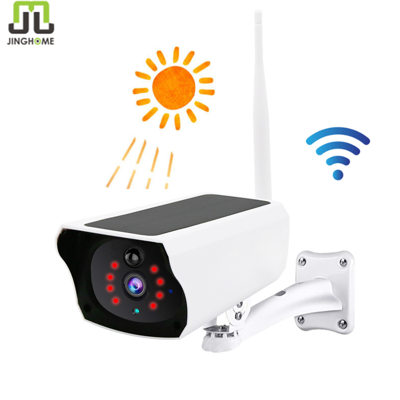Наружная беспроводная металлическая настенная Wi-Fi камера с дуплексным аудио ночным видением и питанием от солнечной батареи