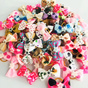 Pince à cheveux à nœud simple pour animaux de compagnie accessoire fournitures pour chiens épingle à cheveux super mignon tête fleur <span class=keywords><strong>chien</strong></span> couvre-chef cravate à cheveux en peluche - Product Image 5