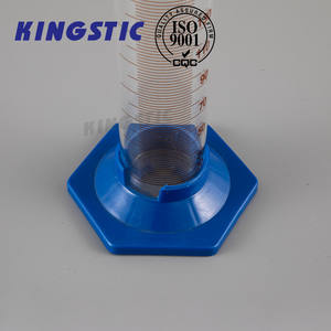 Borosilicato 3.3 vetro laboratorio graduato 25ml cilindro di misura con Base esagonale in plastica - Product Image 4