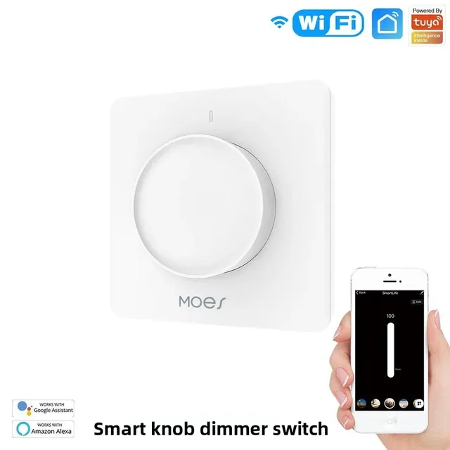 Tuya Smart Home Wifi Zigbee Touch Knob Dimming Intelligent Switch App Voice Control Remote Control Timer Smart Dimming Switch