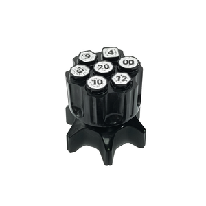 Feeron Revolver Cylinder Resin Dice Set - 7 pièces, bleu bronze, dés rotatifs en forme de balle, dés de D&D, gobelet à dés pour RPG, D20, jeux de société, collectionneurs - Product Image 2