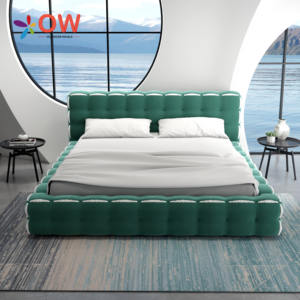 Muebles de <span class=keywords><strong>Hotel</strong></span> Foshan, Cama King Size Tapizada de Lujo, Contemporánea, Ecológica y Resistente al Agua para Conjuntos de Dormitorio de Apartamentos - Product Image 2