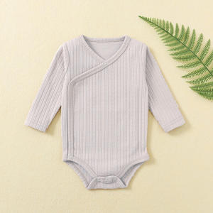 Mameluco acanalado para recién nacido, niño y niña, gofres de algodón con cremallera, <span class=keywords><strong>ropa</strong></span> para bebé, pijamas gruesos para bebé, <span class=keywords><strong>ropa</strong></span> para bebé <span class=keywords><strong>prematuro</strong></span> Oem - Product Image 5