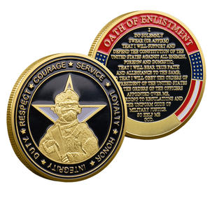 Moneda Conmemorativa de Aleación de Zinc Bicolor Negro y Dorado, Tema Servicio, Coraje y <span class=keywords><strong>Honor</strong></span>, para Regalo Cultural Creativo con Diseño - Product Image 4