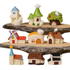 3D chino Europa América Egipto Tailandia estilo pabellón casa decoración puerta ventanas casa de muñecas miniaturas Jardín de hadas edificio - Product Image 1