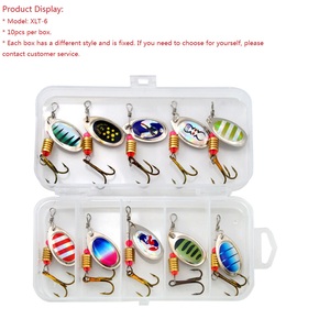 Lot de 10 leurres tournants en métal composite Luia avec paillettes, appât biomimétique - Product Image 3