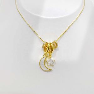 Collares personalizados de plata 925 con hoja de plata, luna y estrella, delicados, al por mayor, con piedra natural, para mejor amiga, mujer, con dijes de planetas. - Product Image 2