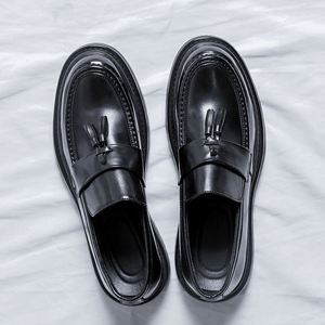 Zapatos de Vestir Retro de Diseño para Hombre, Mocasines Casuales de Microfibra, Punta Alta, Fáciles de Usar, Aumentan la Estatura, Nuevos Estilos para Tallas Grandes - Product Image 5