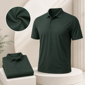 Polo Verde Oscuro para Hombre, Secado Rápido, Elástico en 4 Direcciones, Absorbe la Humedad, Transpirable, UPF 50+, Polo de Golf de Alto Rendimiento con Logotipo Personalizado - Product Image 2