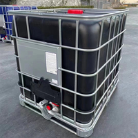Réservoir IBC blanc de 1000 litres, fût carré en plastique pour le stockage d'eau ou d'essence, avec options en matériau ferreux durable noir ou bleu