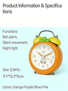 <span class=keywords><strong>Orologio</strong></span> da Tavolo in Plastica a Forma di Campana con Motivo Arancione per Bambini - Product Image 5