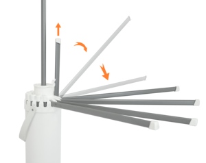 Séchoir à <span class=keywords><strong>linge</strong></span> en métal sur pied, pliable, rotatif, multifonctionnel, mobile, en gros - Product Image 5