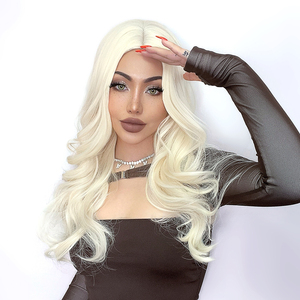 Ainizi 24''' Body Wavy Synthetic <strong>Wigs</strong> 613 Blonde <strong>Wig</strong> for Women Natural Cosplay Party <strong>Lolita</strong> Daily Hair <strong>Wig</strong> - Product Image 3