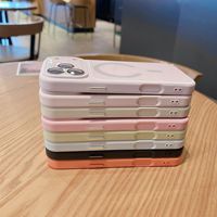 Coque de téléphone magnétique sans fil de luxe couleur macaron pour iPhone 18 17 Pro Max, étui de protection antichoc avec lentille en verre
