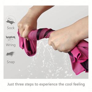 Custom Logo Sublimation Gym Chilly Ice Sport <b>Cold</b> Cool Towel <b>Instant</b> Cooling Microfiber Sports Cooling Towel with Bottle - Product Image 2