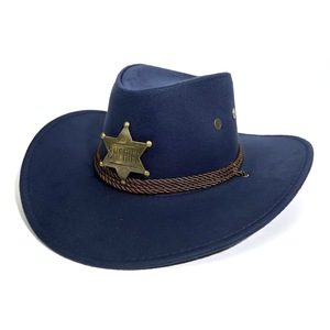 Chapeau de cowgirl en feutre avec étoile, thème country, chapeau de cowboy occidental noir classique pour fête, déguisement, jeu de rôle pour adolescents et adultes - Product Image 4