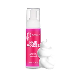 Bioslle mousse de cacho personalizado, rótulo privado, para tranças, espuma extra para cabelos