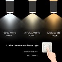 Lampe murale extérieure moderne en aluminium IP65, étanche, LED, éclairage mural extérieur, lumière ascendante et descendante, AC 80, extérieur/intérieur, 50000