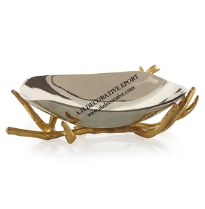 Bol de service de Fruits de Branches d'arbre pour centres de Table bol de service martelé or/or Rose bol de fleurs en métal de haute qualité - Product Image 4