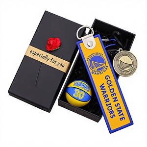 Porte-clés brodé double face avec étiquette tissée, motif brodé créatif <span class=keywords><strong>Lakers</strong></span> Warriors, marque-page, style boîte cadeau - Product Image 1