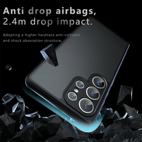 Étui transparent mat givré Armor pour Samsung Galaxy S25 S24 S23 S22 S21 Ultra Plus S24FE S23FE, protection de l'objectif, coque antichoc