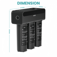 Purificateur d'eau compact manuel à 3 étages avec membrane UF de 1/4 pouce, ultrafiltration sous l'évier, coton PP, bloc de carbone pour