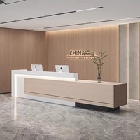Bureaux de réception en cuir laqué de style industriel haut de gamme pour bureau, hôtel, hall d'entrée, club-house, usage commercial