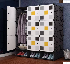 Organisateur de rangement pliable convertible pour vêtements avec 9 compartiments et 1 <span class=keywords><strong>tringle</strong></span> suspendue pour meubles de chambre d'appartement - Product Image 3