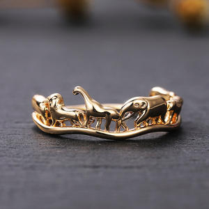 Anillo de aleación con forma de animal F834, chapado en oro de 18 quilates, joyería de moda unisex, regalo para ella o él. - Product Image 2
