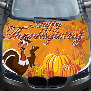 Housse de capot de voiture personnalisée 5x4 pieds, drapeaux pour le Jour de Thanksgiving et les événements sportifs, adaptée à la plupart des voitures, meilleur cadeau, housse de capot - Product Image 4